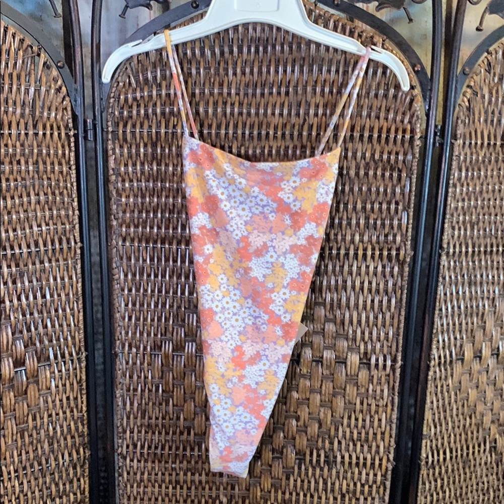 Skatie Orange Floral One-Piece Swimsuit with White & Yellow Flowers